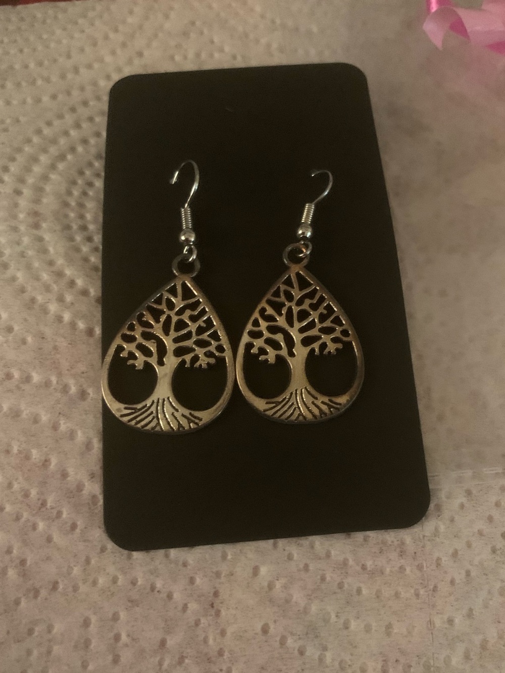 NEW Silver Tree of Life Teardrop Earrings - Elegant Women’s Jewelry NWT